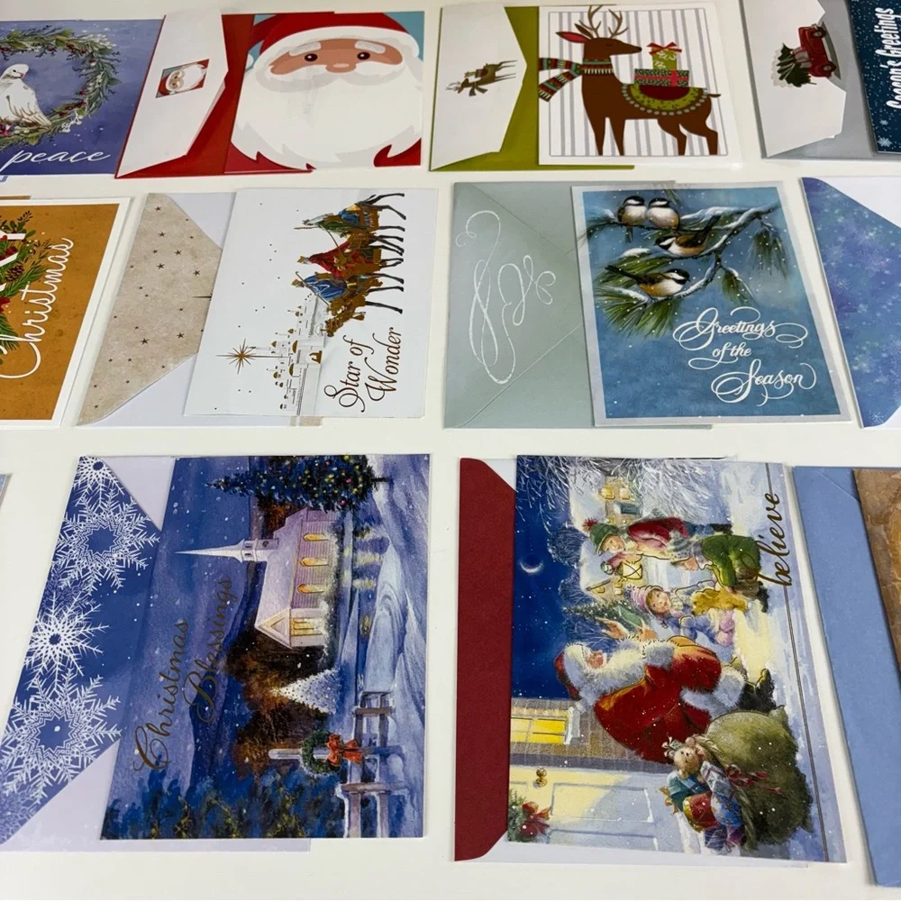 VTG Assorted Holiday Greeting Cards with matching envelopes Set 25